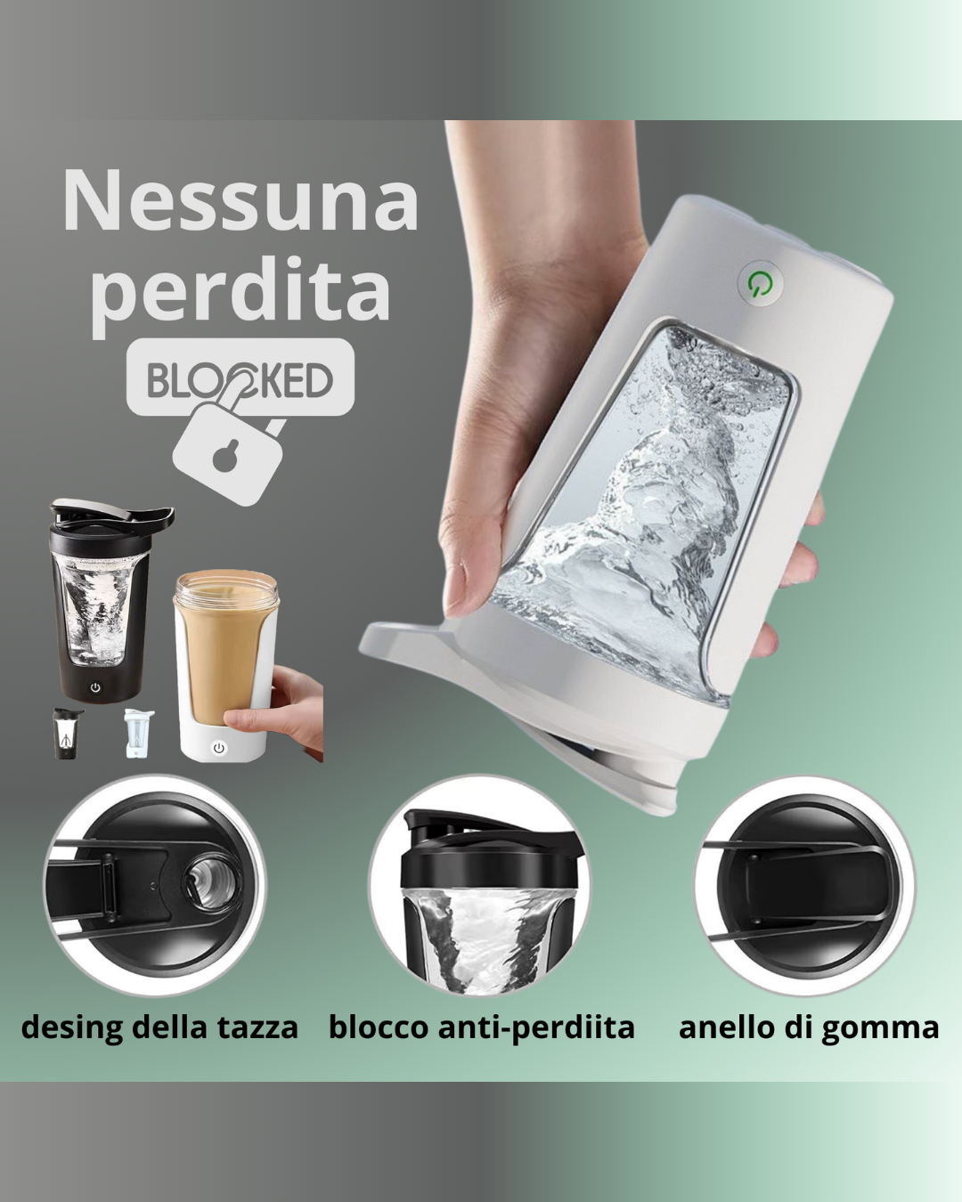 Taza mezcladora eléctrica de proteína en polvo, 350ML, coctelera automática, botella mezcladora, leche, café, licuadora, hervidor para gimnasio al aire libre 