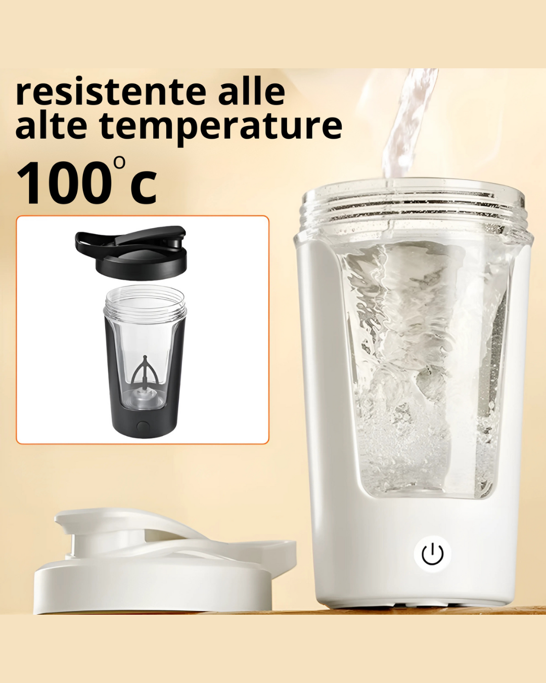 Taza mezcladora eléctrica de proteína en polvo, 350ML, coctelera automática, botella mezcladora, leche, café, licuadora, hervidor para gimnasio al aire libre 